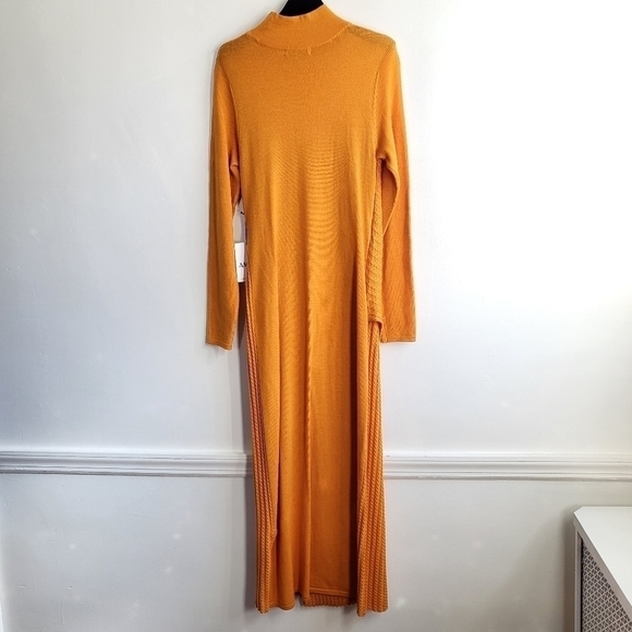 New AMUR Leticia Cable Rib Knit Orange Midi Dress NWT Small - Picture 14 of 17